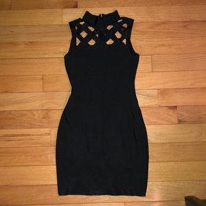 Misguided black stretchy bodycon dress